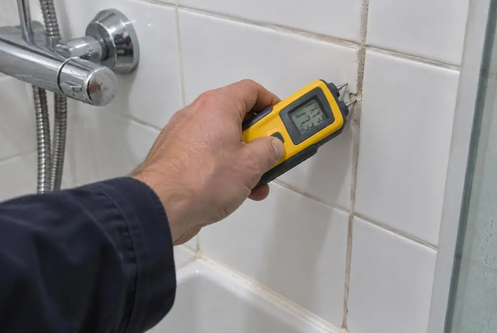 Lekdetectie Naarden – vochtmeter op badkamertegels bij de douche